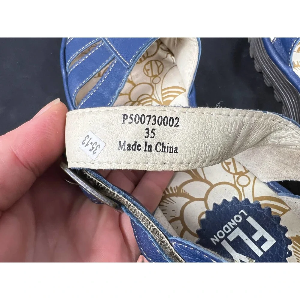 FLY LONDON womens wedge leather gladiator vintage size 35 - Picture 8 of 8